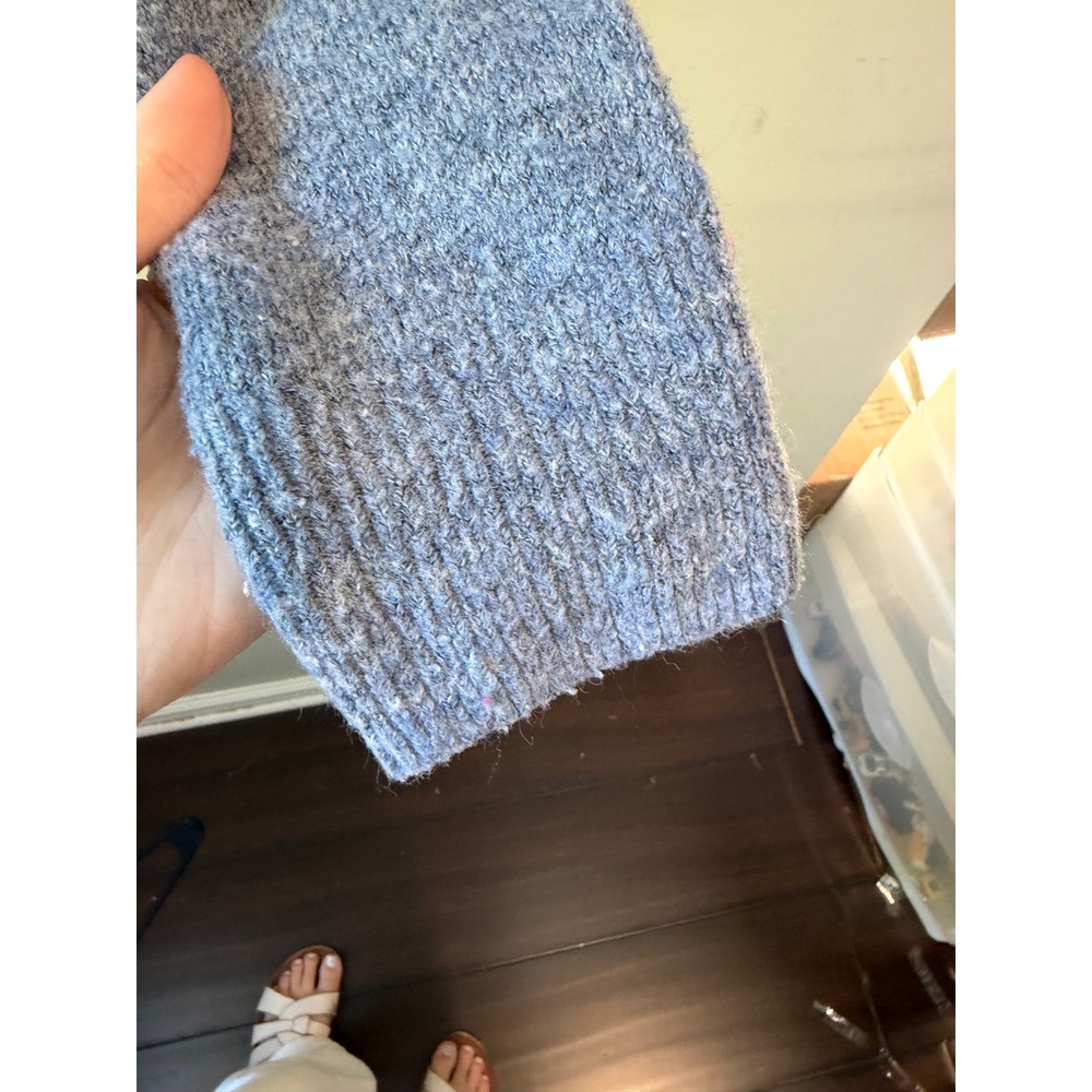 HM Blue Marl Knit Crewneck Sweater Small 0510149 6 Boxy Cropped Pullover - Picture 7 of 8